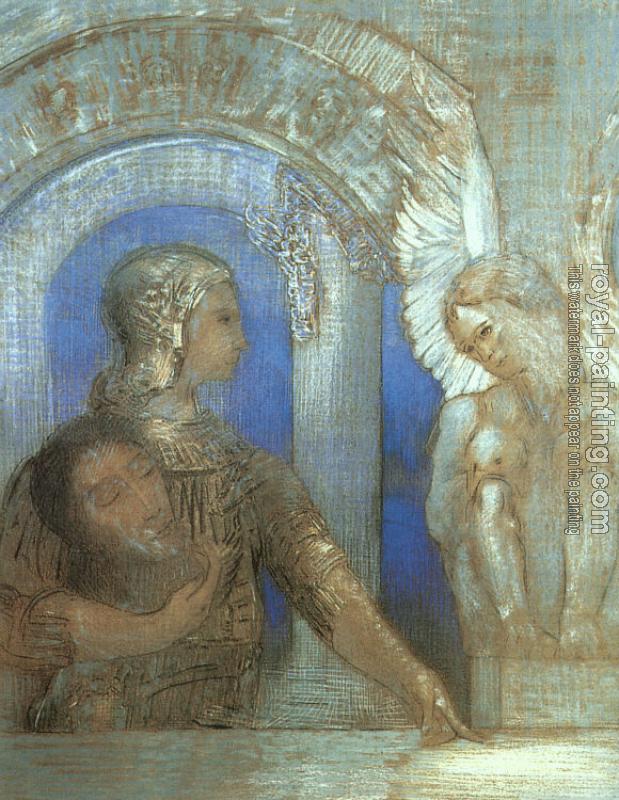 Odilon Redon : Mystical Knight (Edipus and the Sphinx)